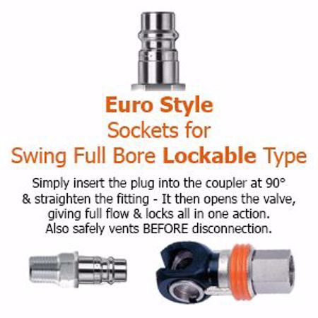 Picture for category Euro Style Swing Couplers - 11mm Full Bore - Lockable Type